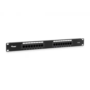 Equip Patchpanel 16-Port Cat.5e Μη θωρακισμένο, Μαύρο