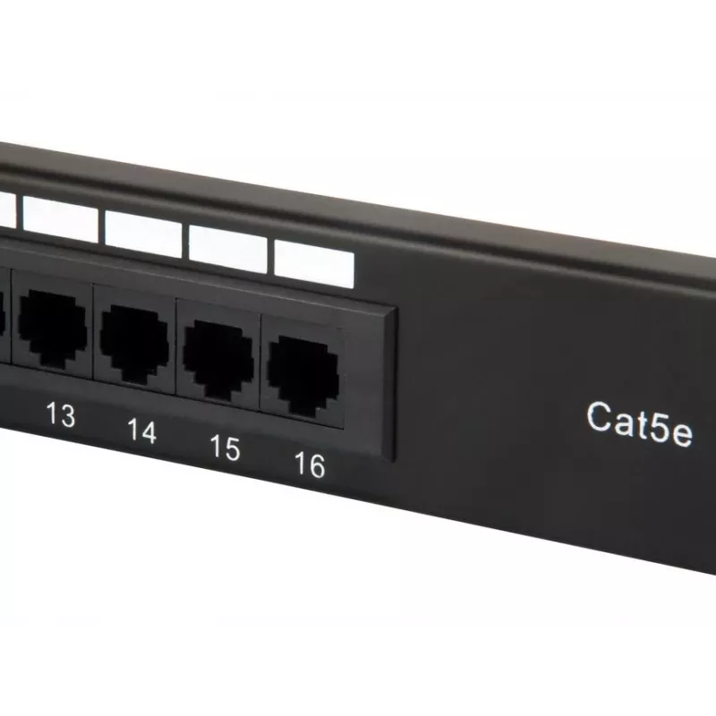 Equip Patchpanel 16-Port Cat.5e Μη θωρακισμένο, Μαύρο