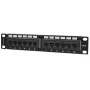 Intellinet Patch Panel, Cat6, 10 ίντσες, UTP, 1U, 12-Port, Μαύρο
