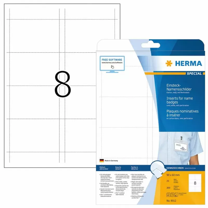 Μη αυτοκόλλητη ετικέτα εκτυπωτή HERMA 9012