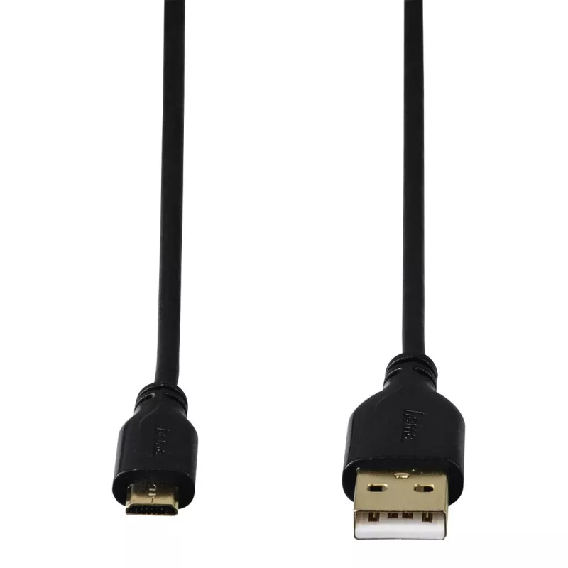 Hama 0,75m, USB2.0-A/USB2.0 Micro-B Καλώδιο USB USB A Micro-USB B Μαύρο