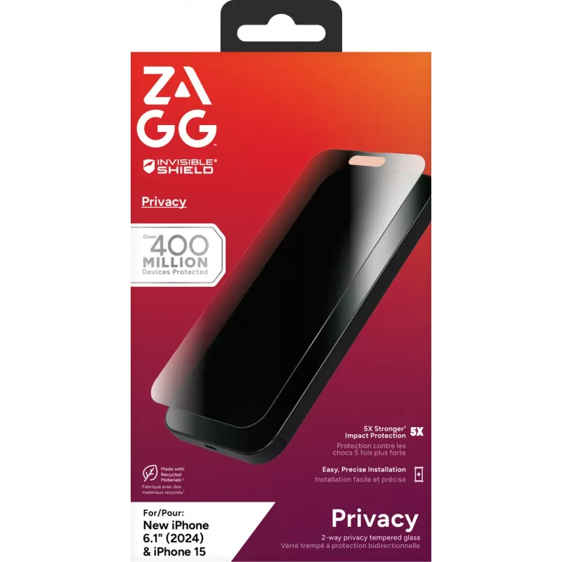 InvisibleShield Glass Elite Privacy Apple iPhone 16/15 Οθόνη