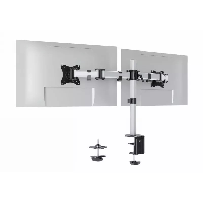 Durable SELECT Βάση οθόνης 509523 για 2 οθόνες, Βάση γραφείου, Ασημί