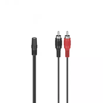 Hama 00205186 Καλώδιο ήχου 0,1 m 2 x RCA 3,5 mm Μαύρο, Κόκκινο