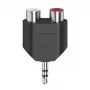 Hama 00205187 Προσαρμογέας καλωδίου 3,5mm σε 2 x RCA Μαύρο Ασημί