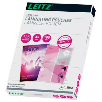 Leitz iLAM Premium Glossy A5 φύλλα πλαστικοποίησης, 125 micron, συσκευασία 100 τεμ.