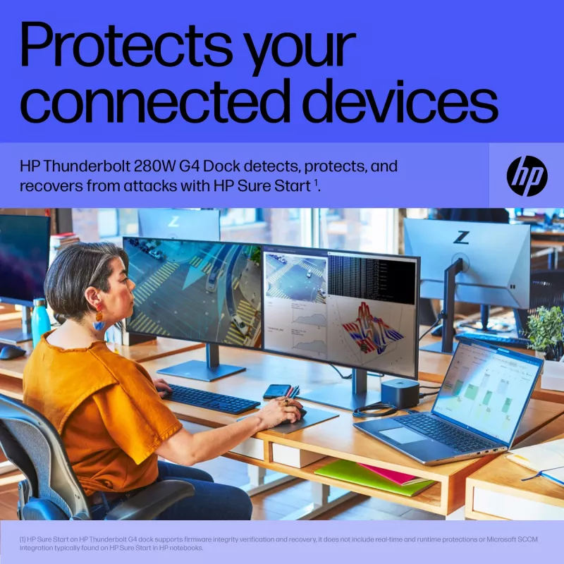 HP Thunderbolt Dock 280W G4 Ενσύρματος σταθμός σύνδεσης Thunderbolt 4 Μαύρο