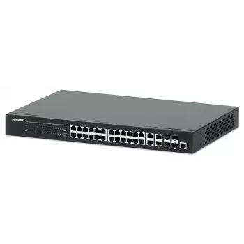 Intellinet 24-Port Gigabit Ethernet PoE+ Web-Managed Switch με 4 Gigabit Combo Base-T/SFP-Ports, IEEE 802.3at/af Power over Ethernet (PoE+/PoE) συμβατό, 370 W, Endspan, 19 inch Rackmount