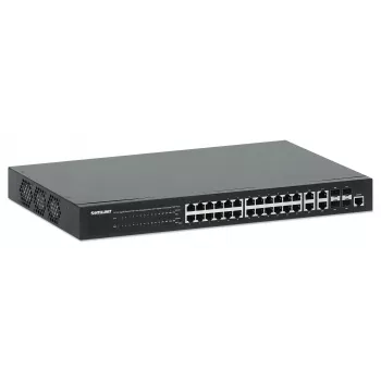 Intellinet 24-Port Gigabit Ethernet PoE+ Web-Managed Switch με 4 Gigabit Combo Base-T/SFP-Ports, IEEE 802.3at/af Power over Ethernet (PoE+/PoE) συμβατό, 370 W, Endspan, 19 inch Rackmount
