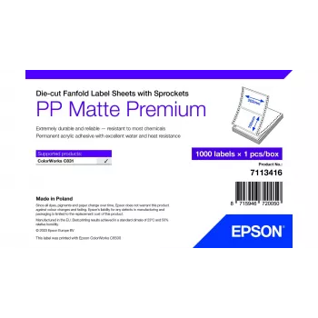 Αυτοκόλλητη ετικέτα εκτυπωτή Epson 7113416 λευκή 20,3x15,2 cm 1000 τεμ.