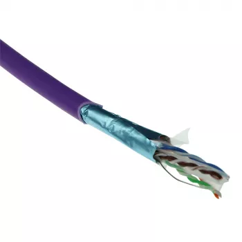 ACT Cat 6A F/UTP Καλώδιο εγκατάστασης συμπαγές, LSZH, CPR-Ευρωκλάση ECA, 24 AWG, μωβ, 500 μέτρα