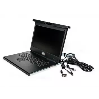 Vertiv Avocent LRA185KMM-205 Κονσόλα rack 48,3 cm (19 ίντσες) 1366 x 768 pixel Πλαστικό, Χάλυβας Μαύρο 1U