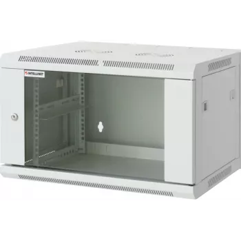 Intellinet Ερμάριο δικτύου 19 inch – επιτοίχια τοποθέτηση (Standard), 6U, βάθος 450 mm, γκρι, συναρμολογημένο, max. 60 kg, κατάλληλο και για τοποθέτηση σε τραπέζι ή δάπεδο, ωφέλιμο βάθος 350 mm, πόρτα μετάλλου & γυαλιού, πίσω τοίχωμα, αφαιρούμενα πλαϊνά τοιχώματα, εξαρτήματα για επιτοίχια τοποθέτηση (π.χ. βίδες/ούπα) δεν περιλαμβάνονται