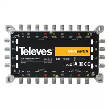 Televes MS 98NCQ (714201) Ενεργός πολυδιακόπτης, 9 είσοδοι, 8 έξοδοι