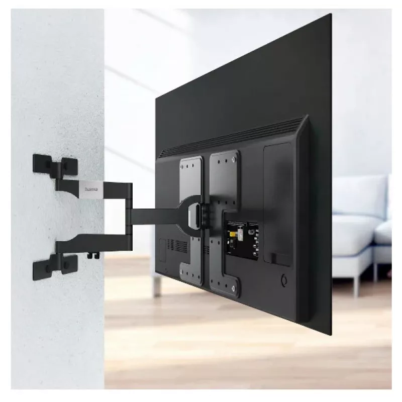 Hama 00220852 επιτοίχια βάση τηλεόρασης για OLED, επίπεδη, περιστρεφόμενη, επεκτεινόμενη, έως 229 cm (90 ίντσες), VESA 600x400, μέγ. 50 kg