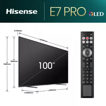 Hisense 100E77NQ PRO 2,54 m (100 ίντσες) 4K Ultra HD Smart-TV Wi-Fi Μαύρο 500 cd/m²