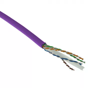 ACT Cat 6 F/UTP Καλώδιο εγκατάστασης συμπαγές, LSZH, CPR Euroclass ECA, 24 AWG, μωβ, 305 μέτρα