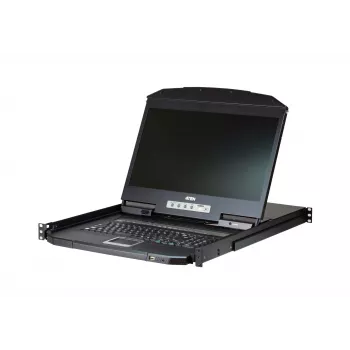 ATEN 16P Short Depth Single Rail LCD KVM SW, 47 cm (18,5 inch), 1366 x 768 Pixel, TFT-LCD, 250 cd/m², 1000:1, 170°