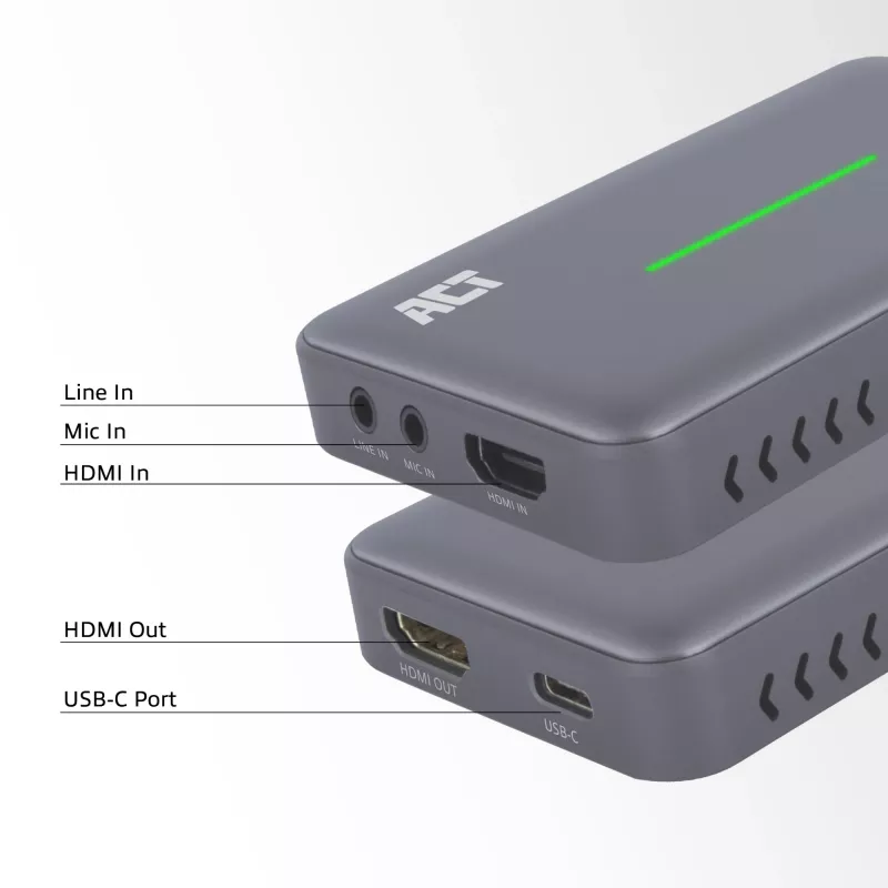 ACT κάρτα βίντεο USB-C, HDMI 4K@60Hz διέλευση, εγγραφή 4K@30Hz