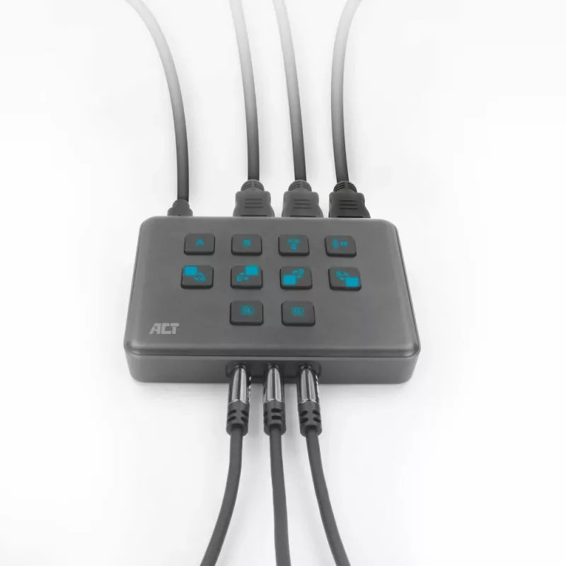 ACT διακόπτης βίντεο USB-C με διπλή είσοδο HDMI 60Hz γκρι