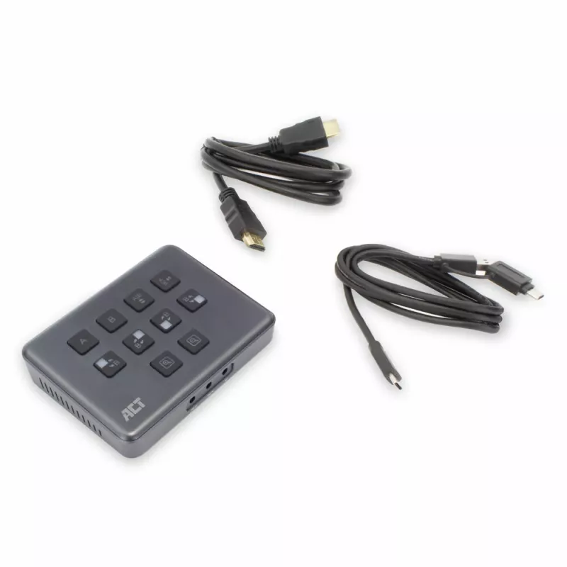 ACT διακόπτης βίντεο USB-C με διπλή είσοδο HDMI 60Hz γκρι