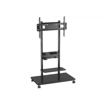 Φορητό TV-Wagen EQUIP 50 inch–90 inch με ράφι Pegboard, VESA 200x200–600x400, 60 kg, μαύρο