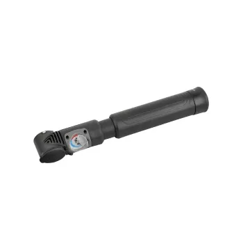 Fischer 85579 Μίνι τρόμπα ποδηλάτου με ένδειξη πίεσης, Μαύρη