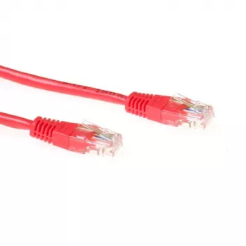 ACT κόκκινο 3 μέτρων U/UTP CAT5E καλώδιο patch με βύσματα RJ45