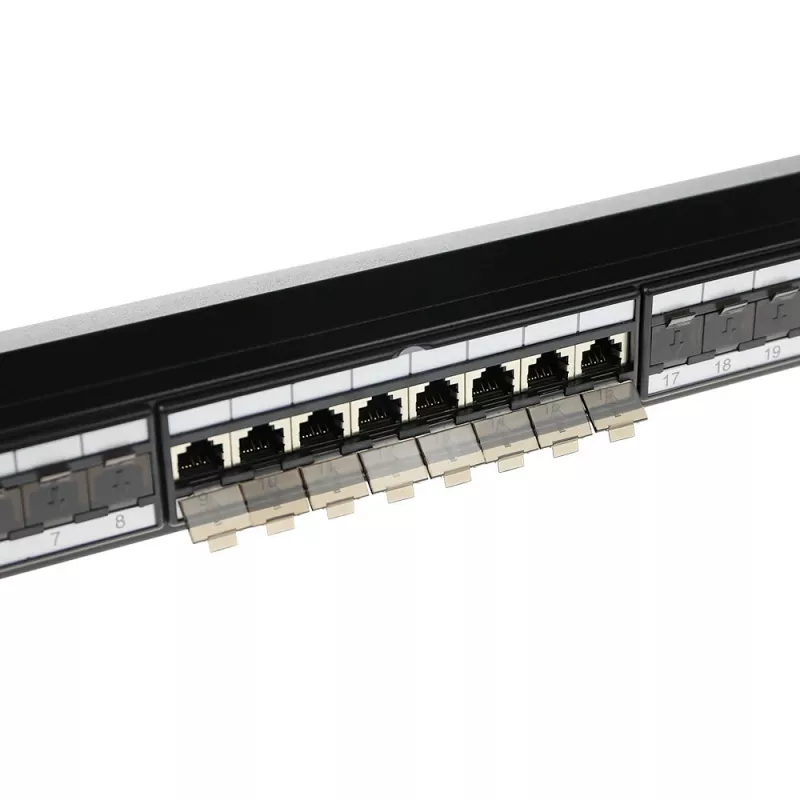 ACT Patchpanel 24-Ports θωρακισμένο CAT6A με κάλυμμα CAT6A