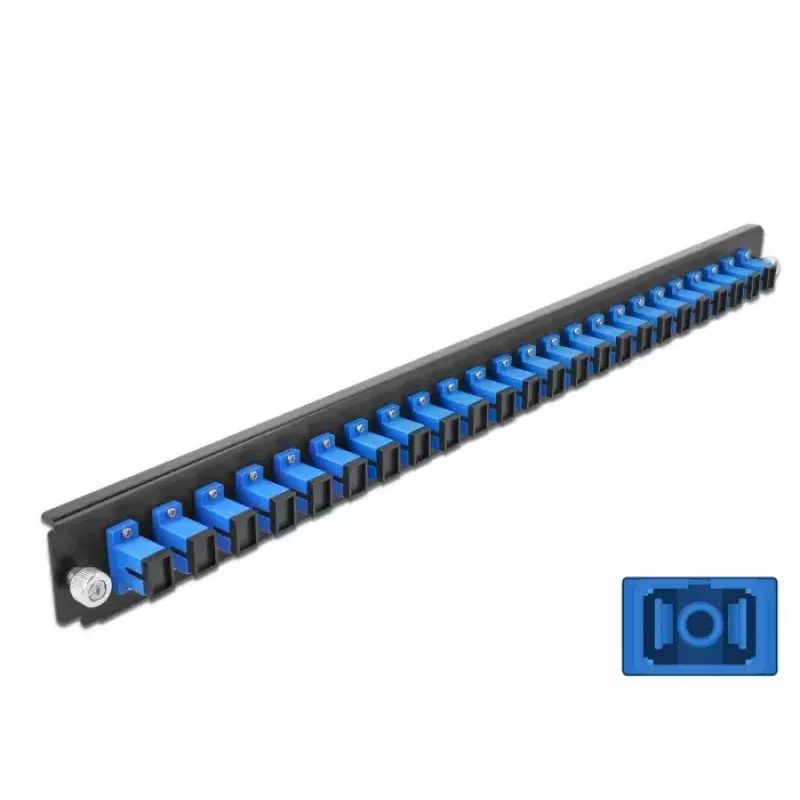 Μπροστινό πάνελ splice box DeLOCK 19 ιντσών 24 Port SC Simplex μπλε