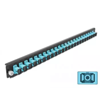 Μπροστινό πάνελ splice box DeLOCK 19 ιντσών 24-Port SC Simplex Aqua