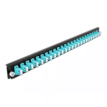 Μπροστινό πάνελ splice box DeLOCK 19 ιντσών 24 Port LC Duplex Aqua