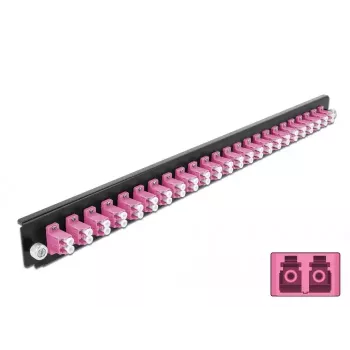 Μπροστινό πάνελ splice box DeLOCK 19 ιντσών 24 Ports LC Duplex μωβ