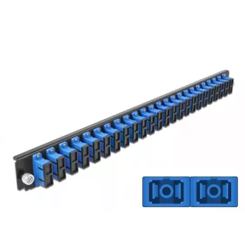 Μπροστινό πάνελ splice box DeLOCK 19 ιντσών 24 Port SC Duplex μπλε
