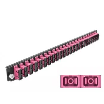 Μπροστινό πάνελ splice box DeLOCK 19 ιντσών 24 Port SC Duplex μωβ