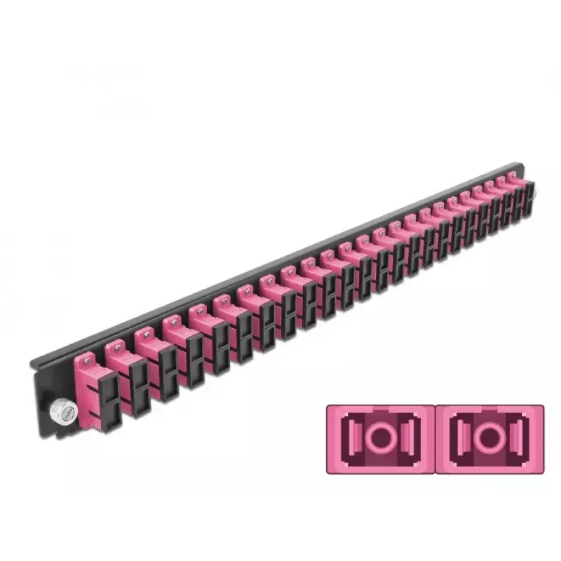 Μπροστινό πάνελ splice box DeLOCK 19 ιντσών 24 Port SC Duplex μωβ