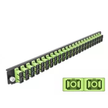 Μπροστινό πάνελ splice box DeLOCK 19 ιντσών 24 Port SC Duplex ανοιχτό πράσινο