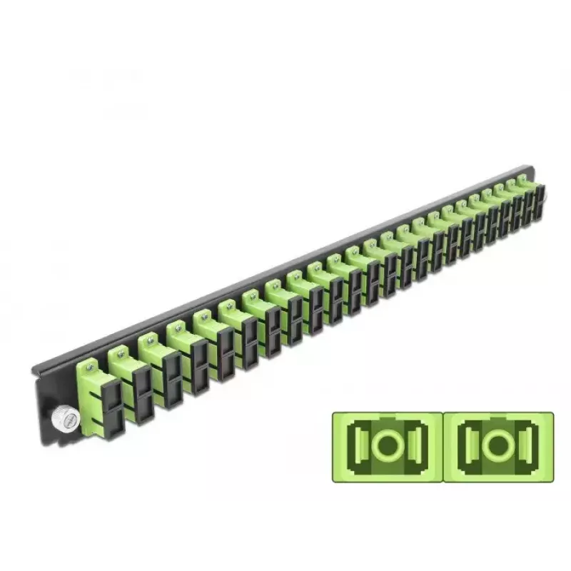 Μπροστινό πάνελ splice box DeLOCK 19 ιντσών 24 Port SC Duplex ανοιχτό πράσινο