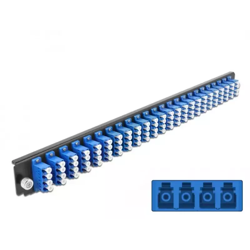 Μπροστινό πάνελ splice box DeLOCK 19 ιντσών 24 Port LC Quad μπλε