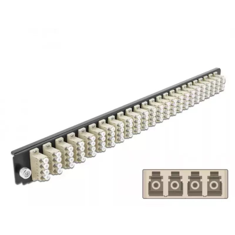 Μπροστινό πάνελ splice box DeLOCK 19 ιντσών 24 Port LC Quad μπεζ