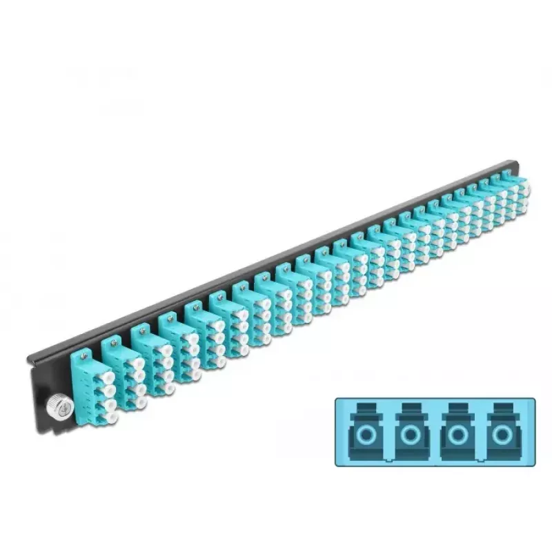 Μπροστινό πάνελ splice box DeLOCK 19 ιντσών 24 Port LC Quad aqua