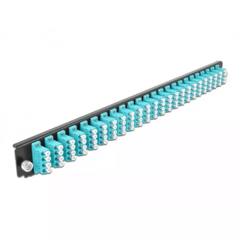 Μπροστινό πάνελ splice box DeLOCK 19 ιντσών 24 Port LC Quad aqua