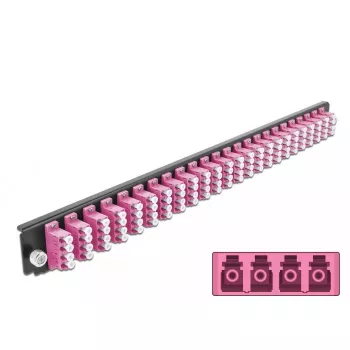 Μπροστινό πάνελ splice box DeLOCK 19 ιντσών 24 Port LC Quad μωβ