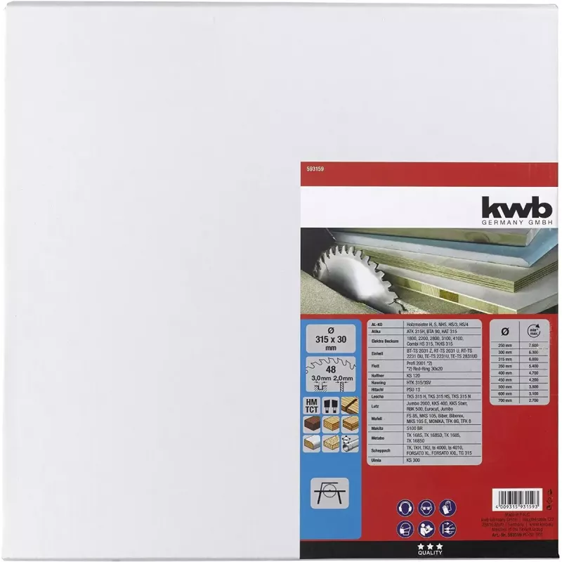 Δίσκος δισκοπρίονου KWB 593159 31,5 cm 1 τεμ.