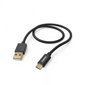 Hama Υφασμάτινο καλώδιο USB USB 2.0 1,5 m USB A USB C Μαύρο