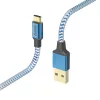Hama Αντανακλαστικό καλώδιο USB USB 2.0 1,5 m USB A USB C Μπλε
