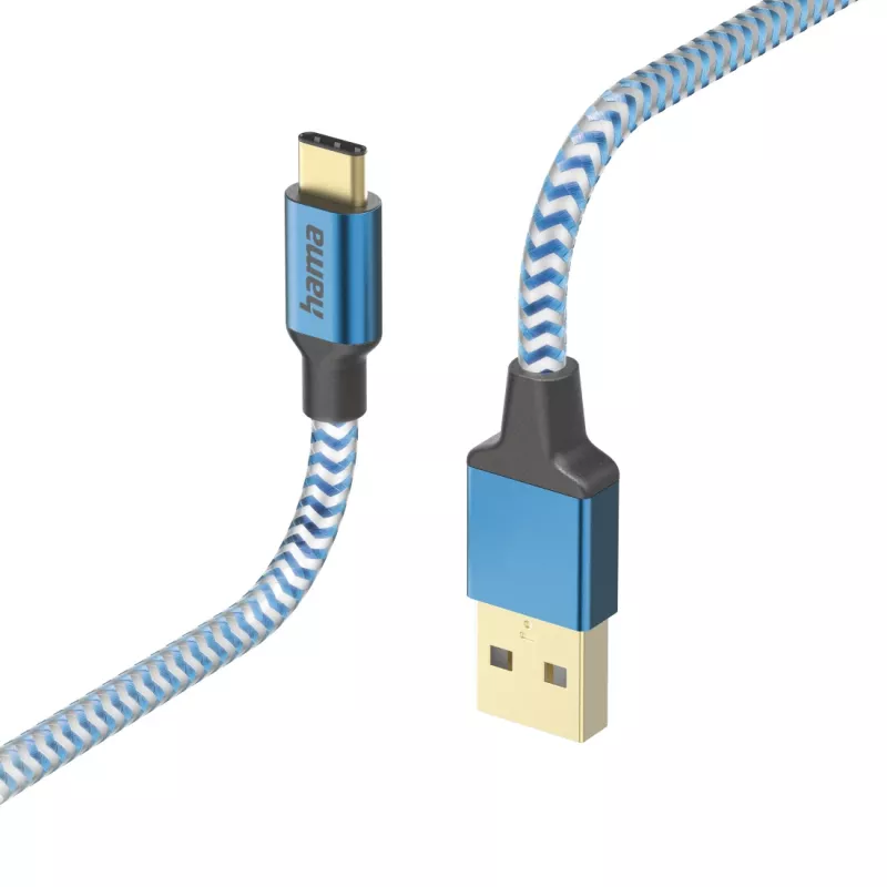 Hama Αντανακλαστικό καλώδιο USB USB 2.0 1,5 m USB A USB C Μπλε