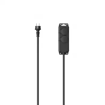 Hama 00223061 Καλώδιο επέκτασης 2 m 2 πρίζες AC Εξωτερικού χώρου Μαύρο