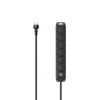Hama 00223065 Καλώδιο επέκτασης 2 m 6 πρίζες AC Εξωτερικού χώρου Μαύρο
