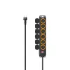 Hama 00223065 Καλώδιο επέκτασης 2 m 6 πρίζες AC Εξωτερικού χώρου Μαύρο